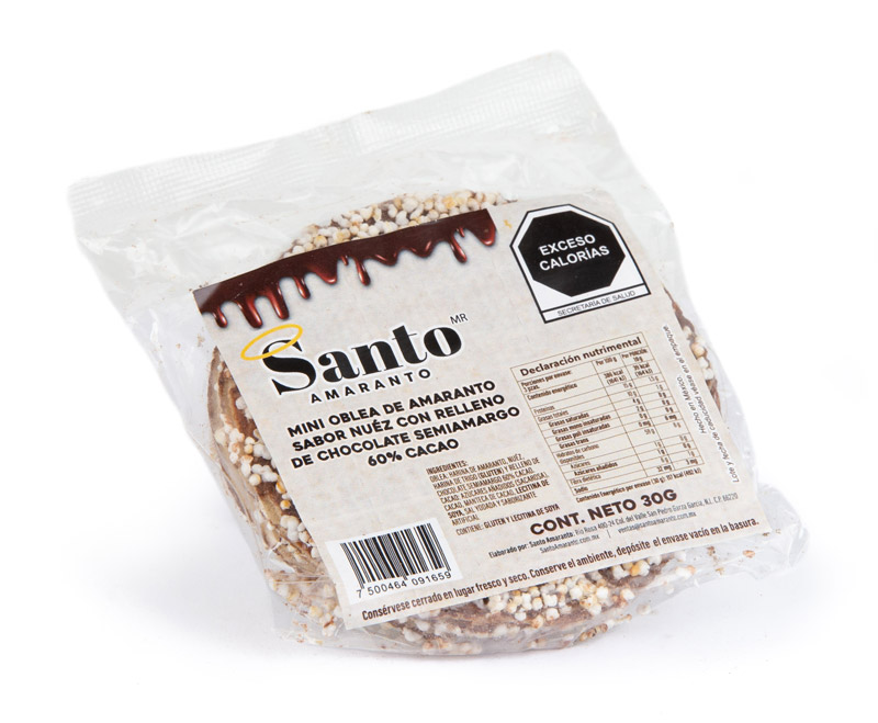 Obleas de Amaranto Rellenas sabor NUEZ