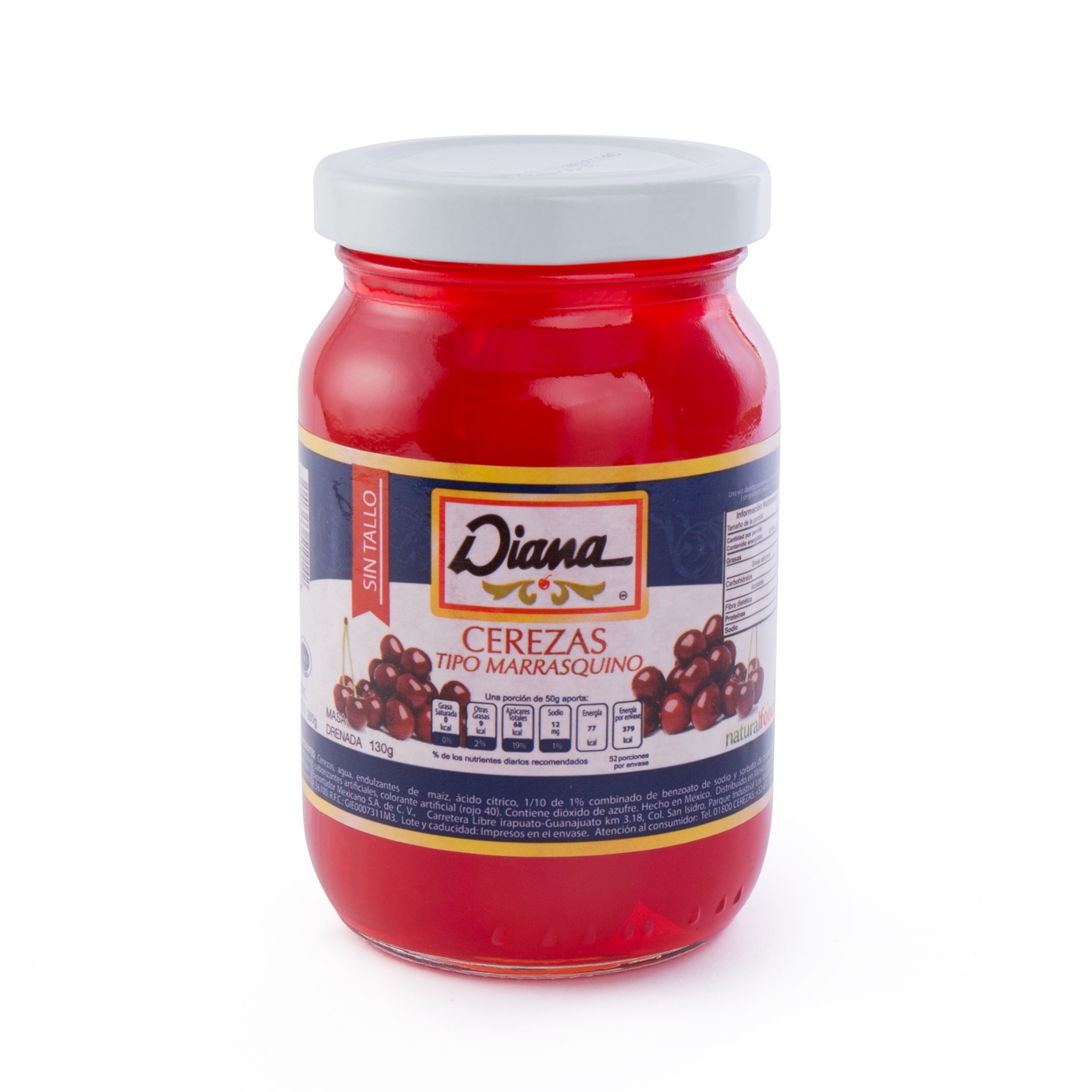 Cerezas tipo marrasquino Diana pieza c/260ml
