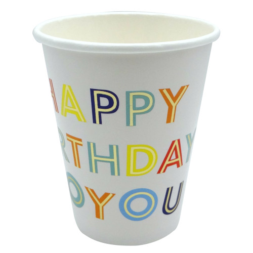 Vaso Cartón Happy Birthday c/8