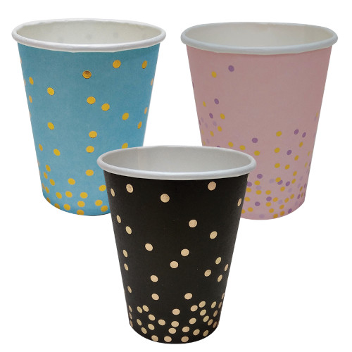 Vaso Rosa puntos Oro c/10