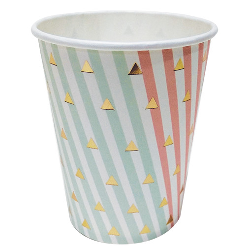 Vaso rayas Azul-Rosa